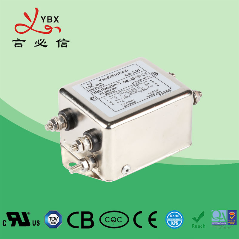 産業EMI EMCの電力線フィルター高性能YB22D4 20A 250VAC